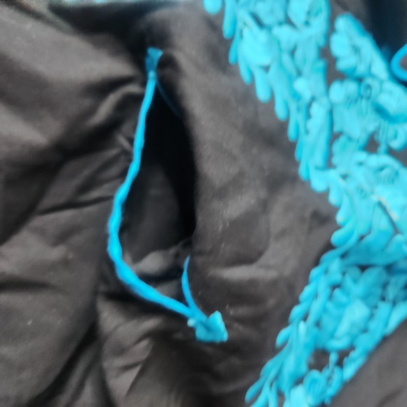 Western Express Black Blue Pearl Snap Show Shirt 2xl Embroidered Smile Pocket - Picture 15 of 16